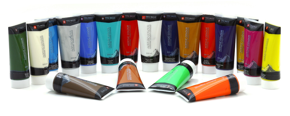 Acrylfarbe-200ml-Tuben-Farbe-Scharlachrot-Acryl
